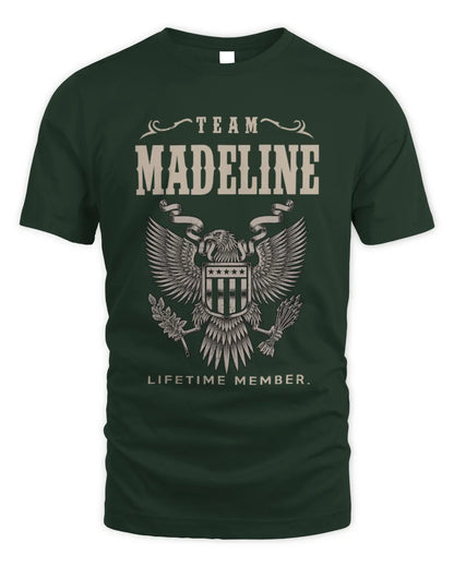 MADELINE TP06-K82 – Personalized Classic Style Apparel “Team NAME Lifetime Member” - Unisex Standard T-Shirt - Forest Green