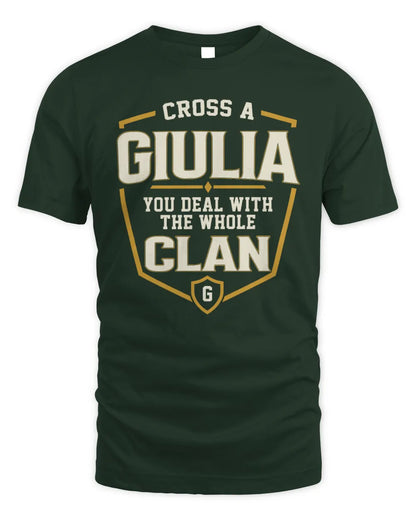 GIULIA NT1-K008 Cross A/An NAME, You Deal With the Whole Clan | Personalized Vintage T-Shirt - Unisex Standard T-Shirt - Forest Green