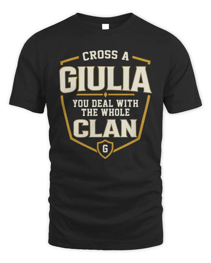 GIULIA NT1-K008 Cross A/An NAME, You Deal With the Whole Clan | Personalized Vintage T-Shirt - Unisex Standard T-Shirt - Black