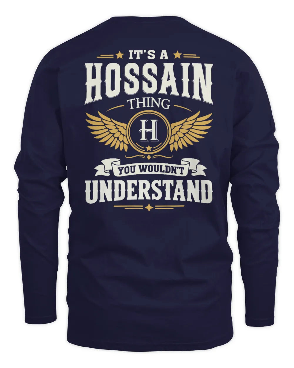 HOSSAIN KT06-M008 It’s a [NAME] Thing – You Wouldn’t Understand | Personalized Vintage T-Shirt - Men's Long Sleeved T-Shirt - Navy