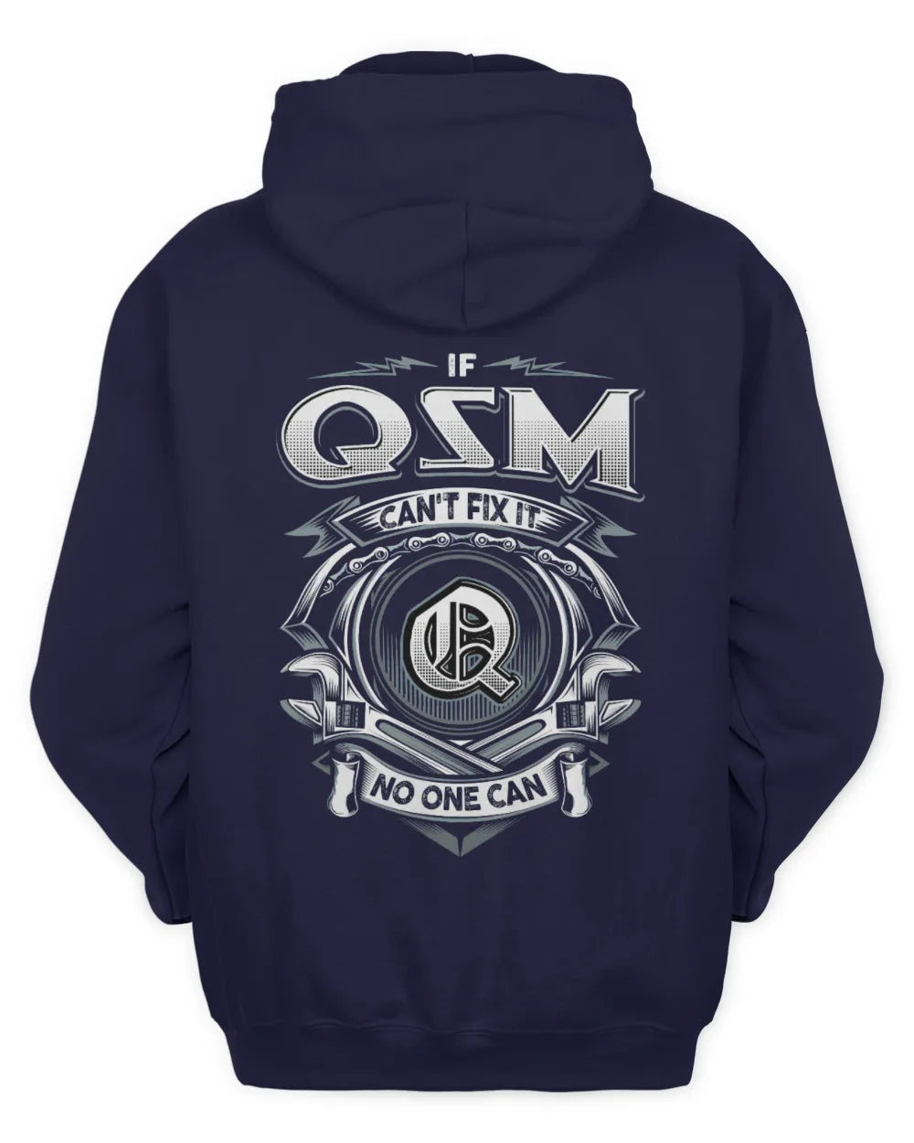 QSM AP81-K4-626 - Personalized Ahmed Quote Apparel “If Ahmed Can't Fix It, No One Can” - Unisex Hoodie - Navy