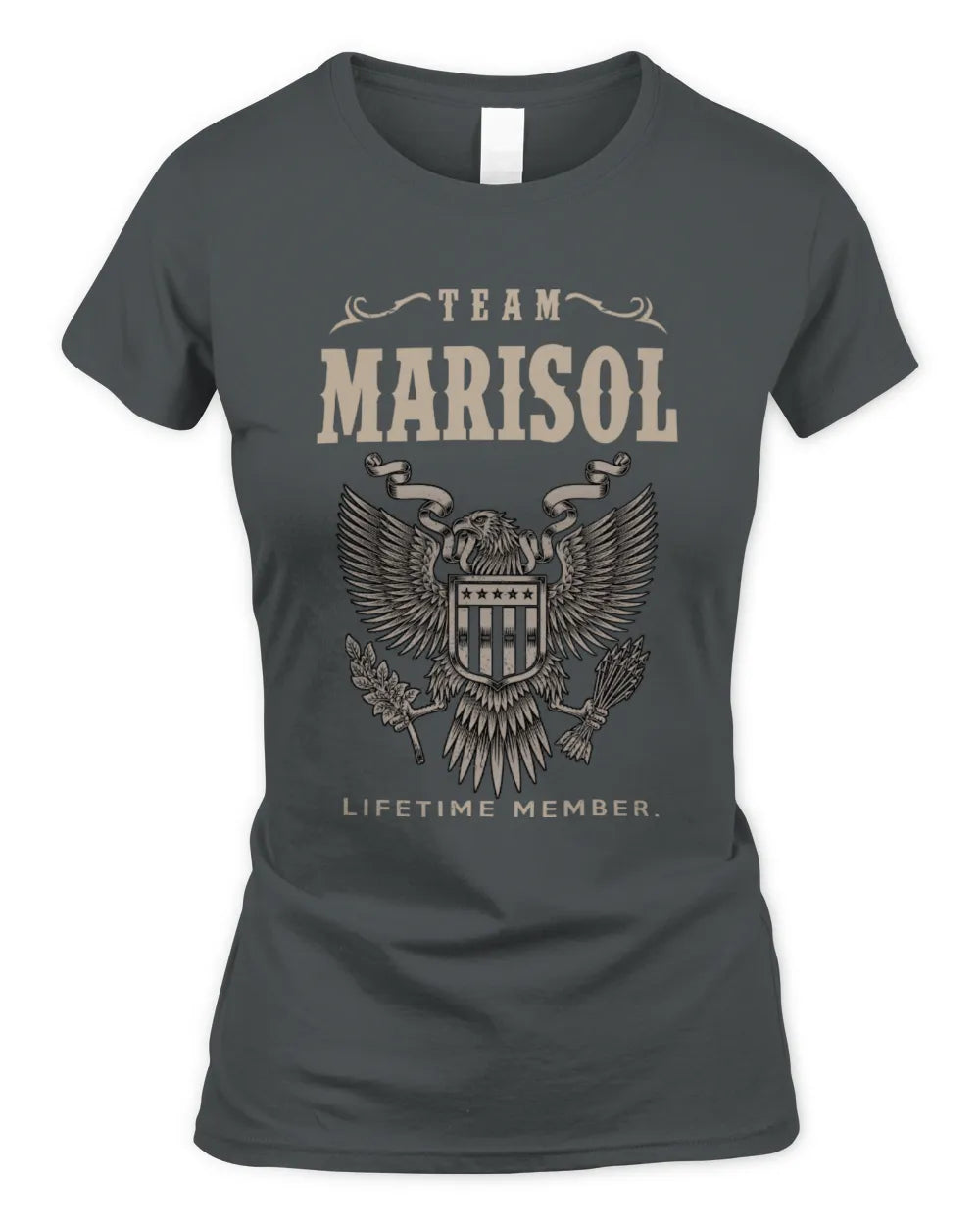 MARISOL TP06-K82 – Personalized Classic Style Apparel “Team NAME Lifetime Member” - Women's Standard T-Shirt - Charcoal