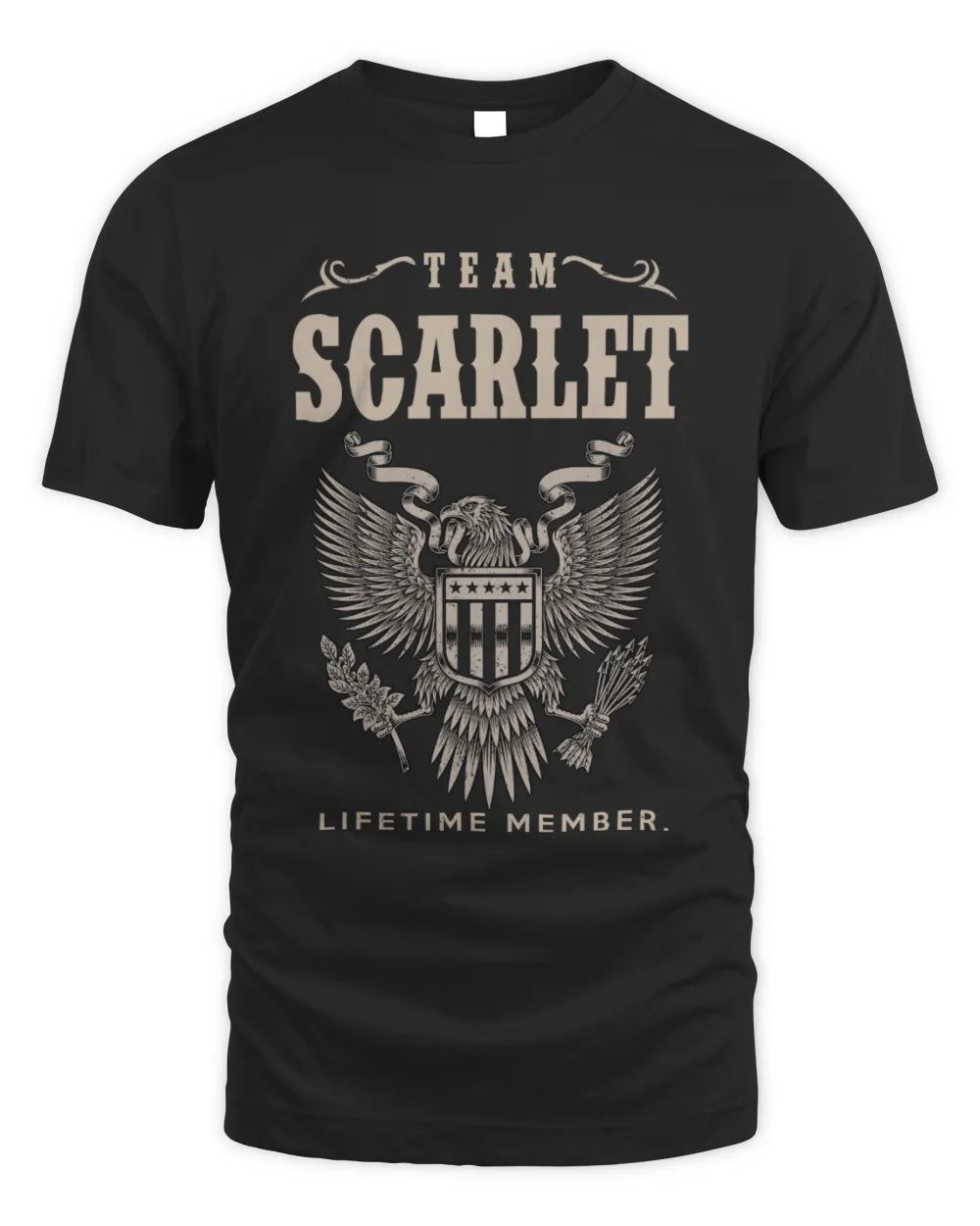 SCARLET TP06-K82 – Personalized Classic Style Apparel “Team NAME Lifetime Member” - Unisex Standard T-Shirt - Black