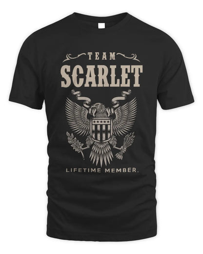 SCARLET TP06-K82 – Personalized Classic Style Apparel “Team NAME Lifetime Member” - Unisex Standard T-Shirt - Black