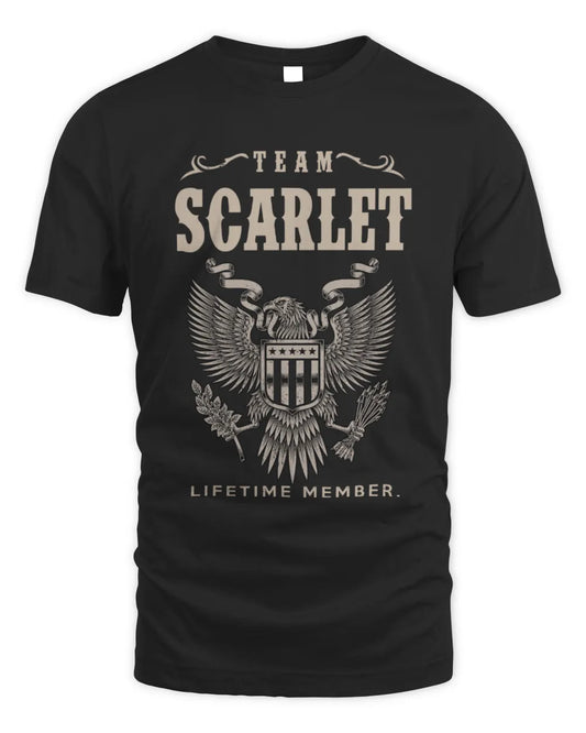 SCARLET TP06-K82 – Personalized Classic Style Apparel “Team NAME Lifetime Member” - Unisex Standard T-Shirt - Black