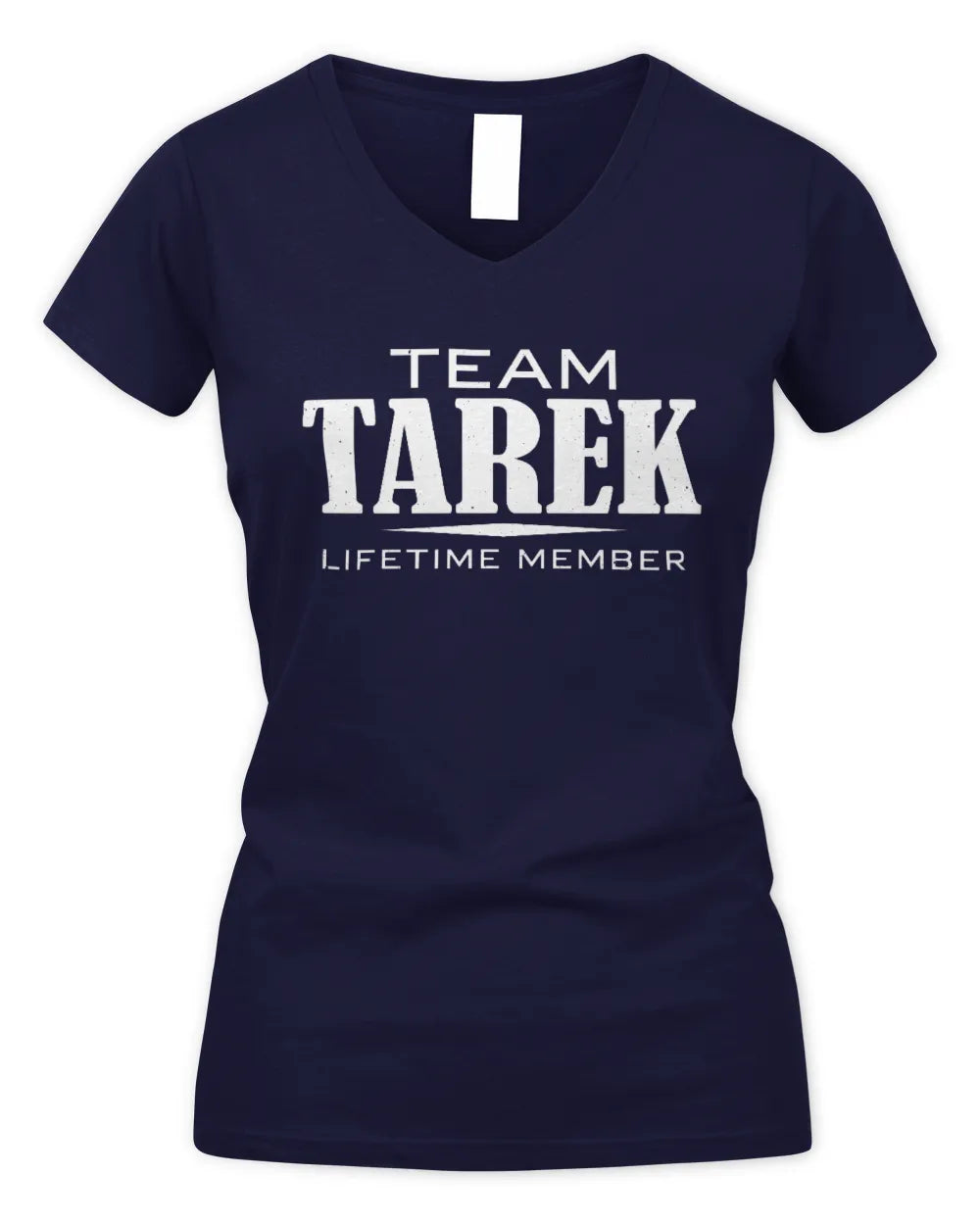 TAREK BL62-K4-128 - Personalized “Team NAME Lifetime Member” - Women's V-Neck T-Shirt - Navy