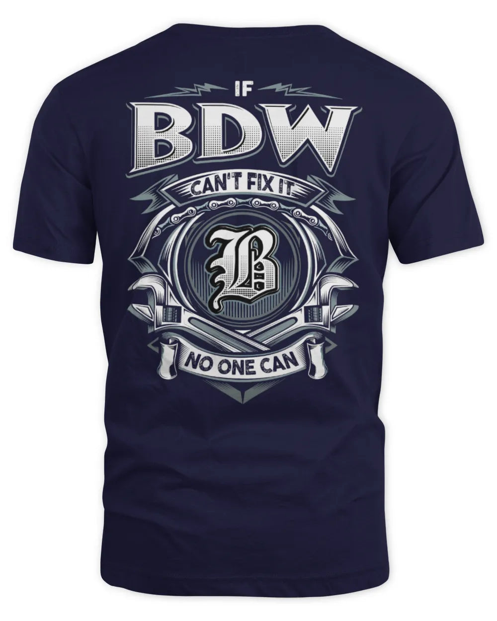 BDW AP81-K4-626 - Personalized Ahmed Quote Apparel “If Ahmed Can't Fix It, No One Can” - Unisex Standard T-Shirt - Navy
