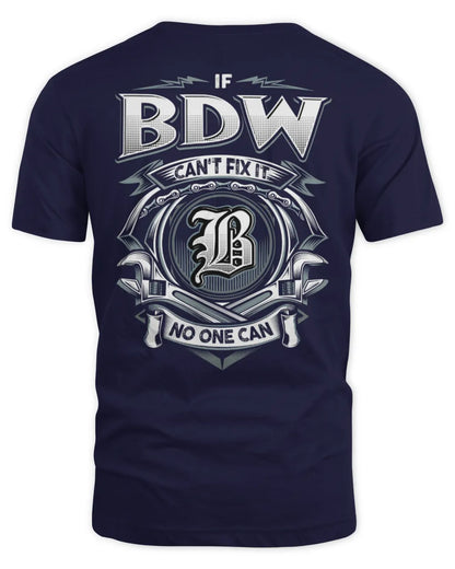 BDW AP81-K4-626 - Personalized Ahmed Quote Apparel “If Ahmed Can't Fix It, No One Can” - Unisex Standard T-Shirt - Navy