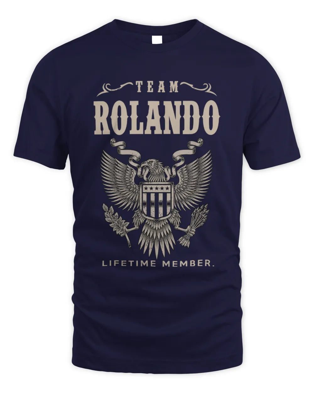 ROLANDO TP06-K82 – Personalized Classic Style Apparel “Team NAME Lifetime Member” - Unisex Standard T-Shirt - Navy