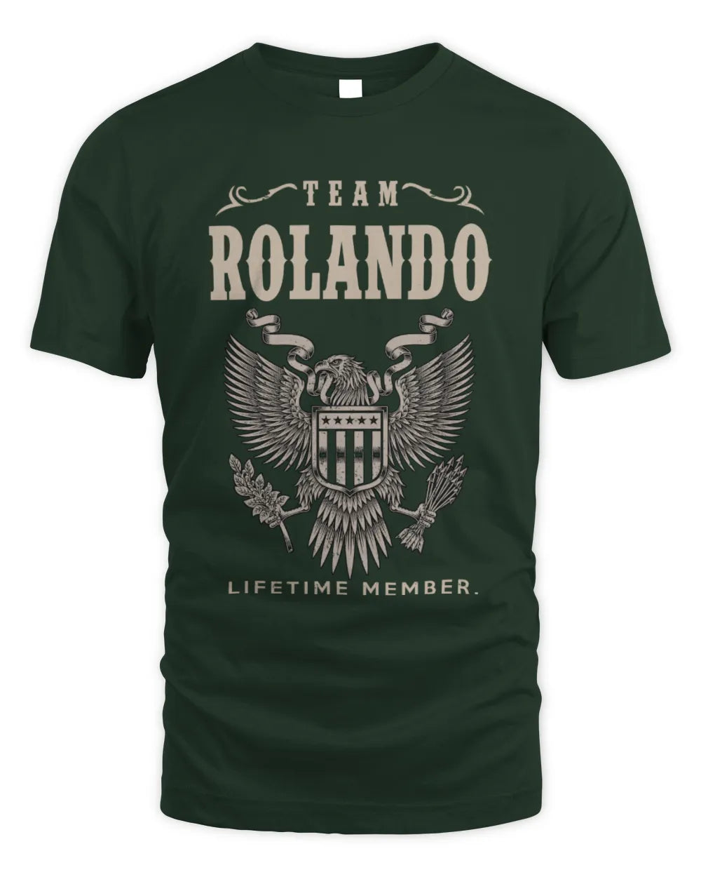 ROLANDO TP06-K82 – Personalized Classic Style Apparel “Team NAME Lifetime Member” - Unisex Standard T-Shirt - Forest Green