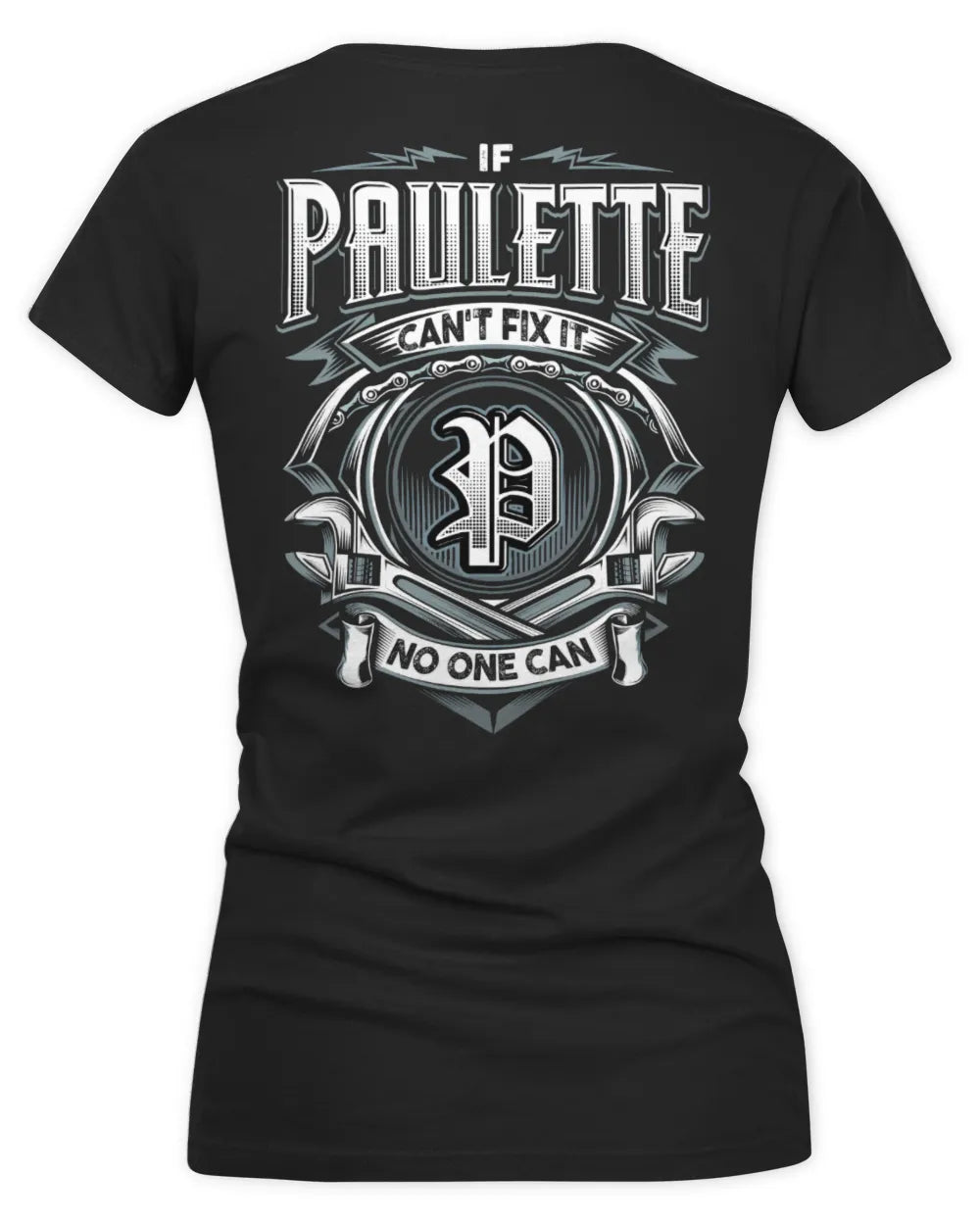 PAULETTE AP81-K4-626 - Personalized Ahmed Quote Apparel “If Ahmed Can't Fix It, No One Can” - Women's V-Neck T-Shirt - Black