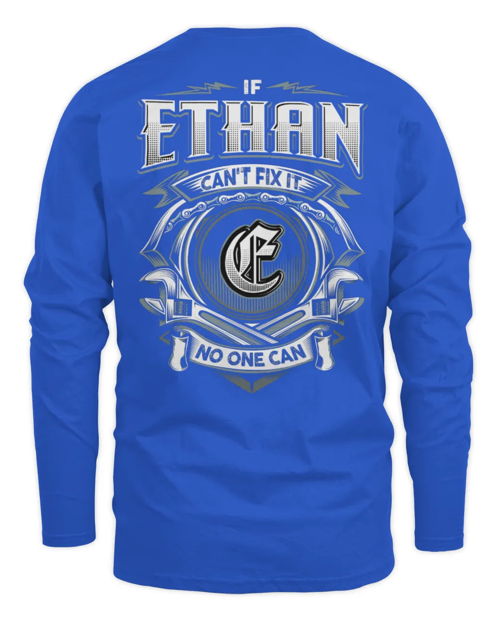 ETHAN AP81-K4-626 - Personalized Ahmed Quote Apparel “If Ahmed Can't Fix It, No One Can” - Men's Long Sleeved T-Shirt - Royal