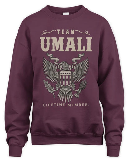 UMALI TP06-K82 – Personalized Classic Style Apparel “Team NAME Lifetime Member” - Unisex Sweatshirt - Maroon