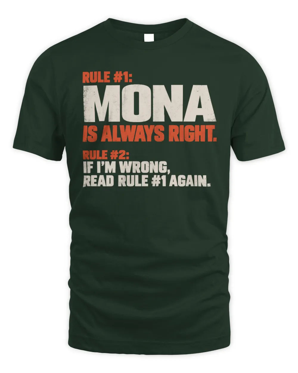 MONA NP1-H006 
Always Right Personalized Name T-Shirt – Funny Custom Name Shirt - Unisex Standard T-Shirt - Forest Green
