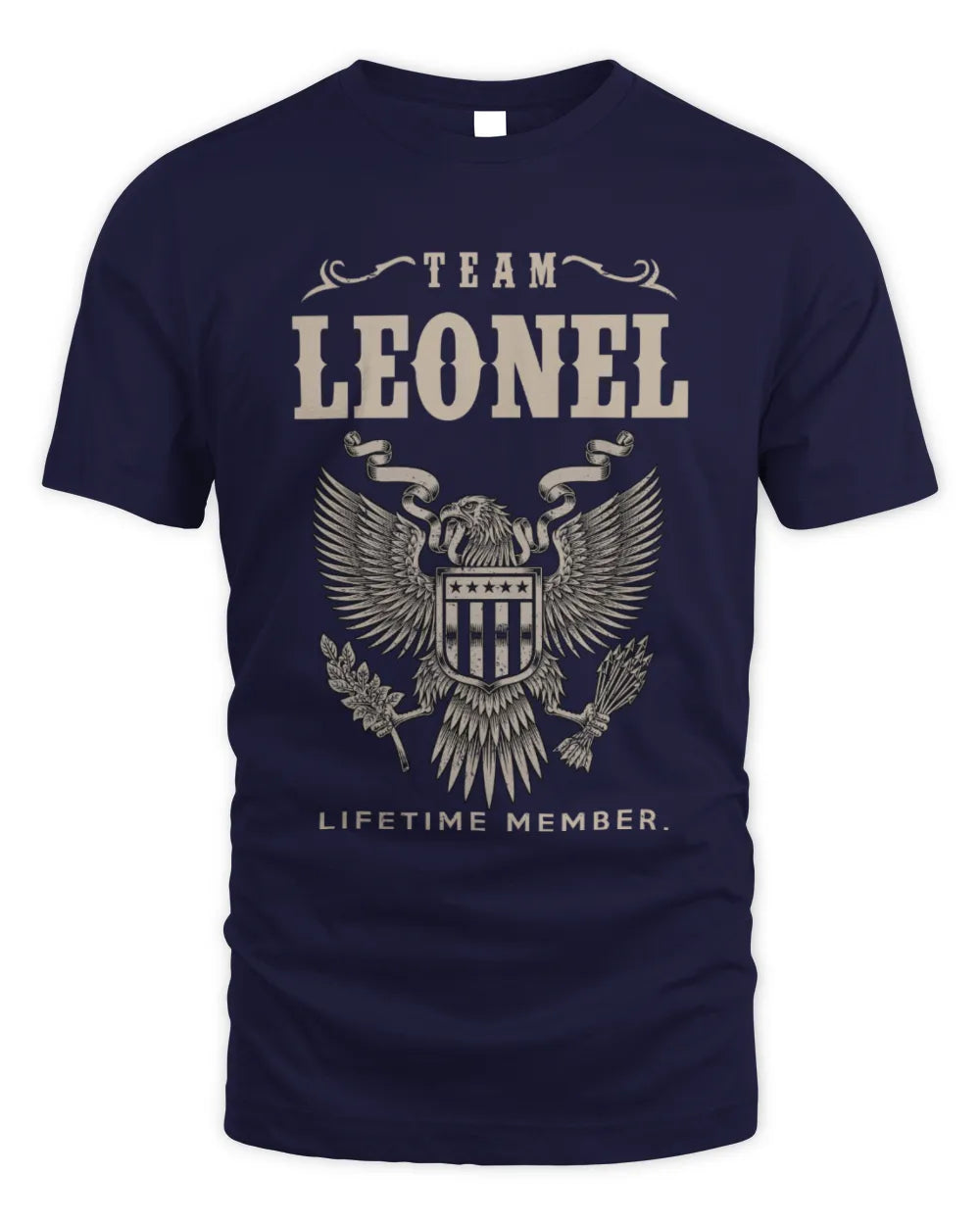 LEONEL TP06-K82 – Personalized Classic Style Apparel “Team NAME Lifetime Member” - Unisex Standard T-Shirt - Navy