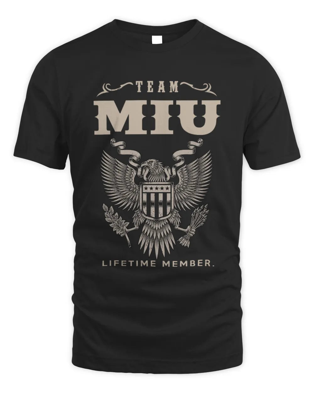 MIU TP06-K82 – Personalized Classic Style Apparel “Team NAME Lifetime Member” - Unisex Standard T-Shirt - Black