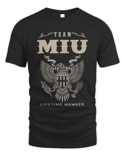MIU TP06-K82 – Personalized Classic Style Apparel “Team NAME Lifetime Member” - Unisex Standard T-Shirt - Black
