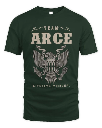 ARCE TP06-K82 – Personalized Classic Style Apparel “Team NAME Lifetime Member” - Unisex Standard T-Shirt - Forest Green
