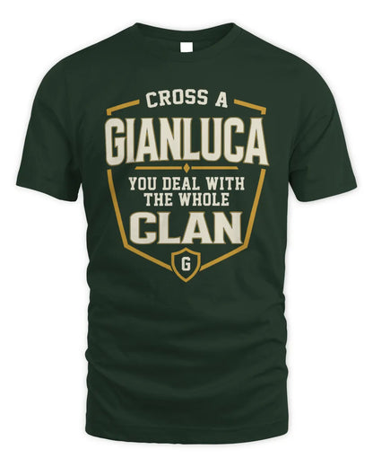 GIANLUCA NT1-K008 Cross A/An NAME, You Deal With the Whole Clan | Personalized Vintage T-Shirt - Unisex Standard T-Shirt - Forest Green