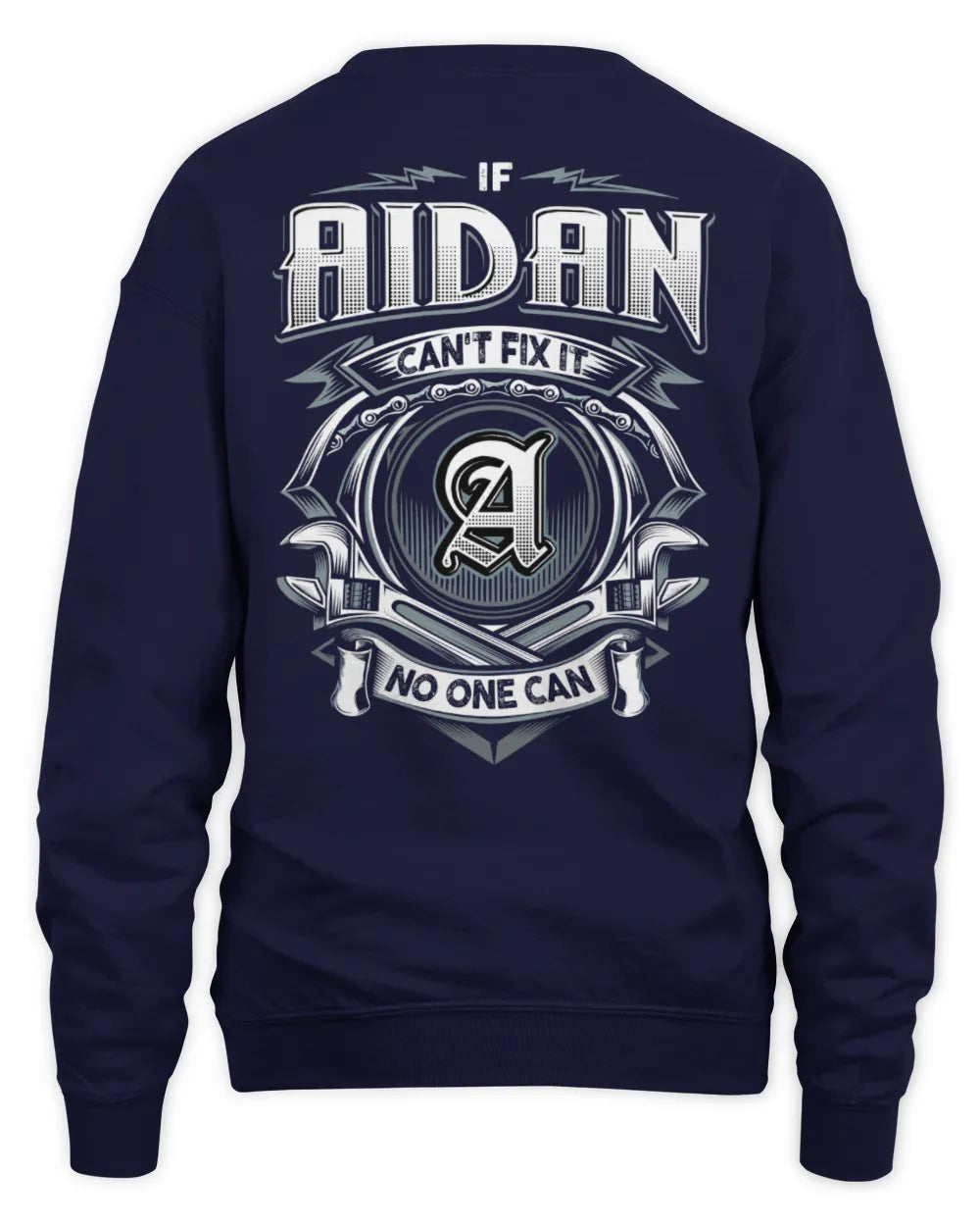 AIDAN AP81-K4-626 - Personalized Ahmed Quote Apparel “If Ahmed Can't Fix It, No One Can” - Unisex Sweatshirt - Navy