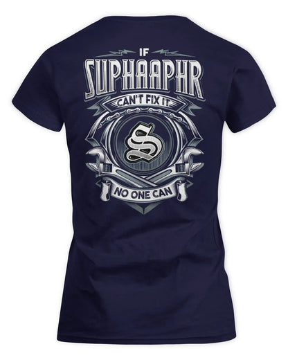SUPHAAPHR AP81-K4-626 - Personalized Ahmed Quote Apparel “If Ahmed Can't Fix It, No One Can” - Women's Standard T-Shirt - Navy