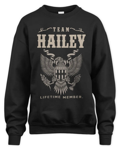 HAILEY TP06-K82 – Personalized Classic Style Apparel “Team NAME Lifetime Member” - Unisex Sweatshirt - Black