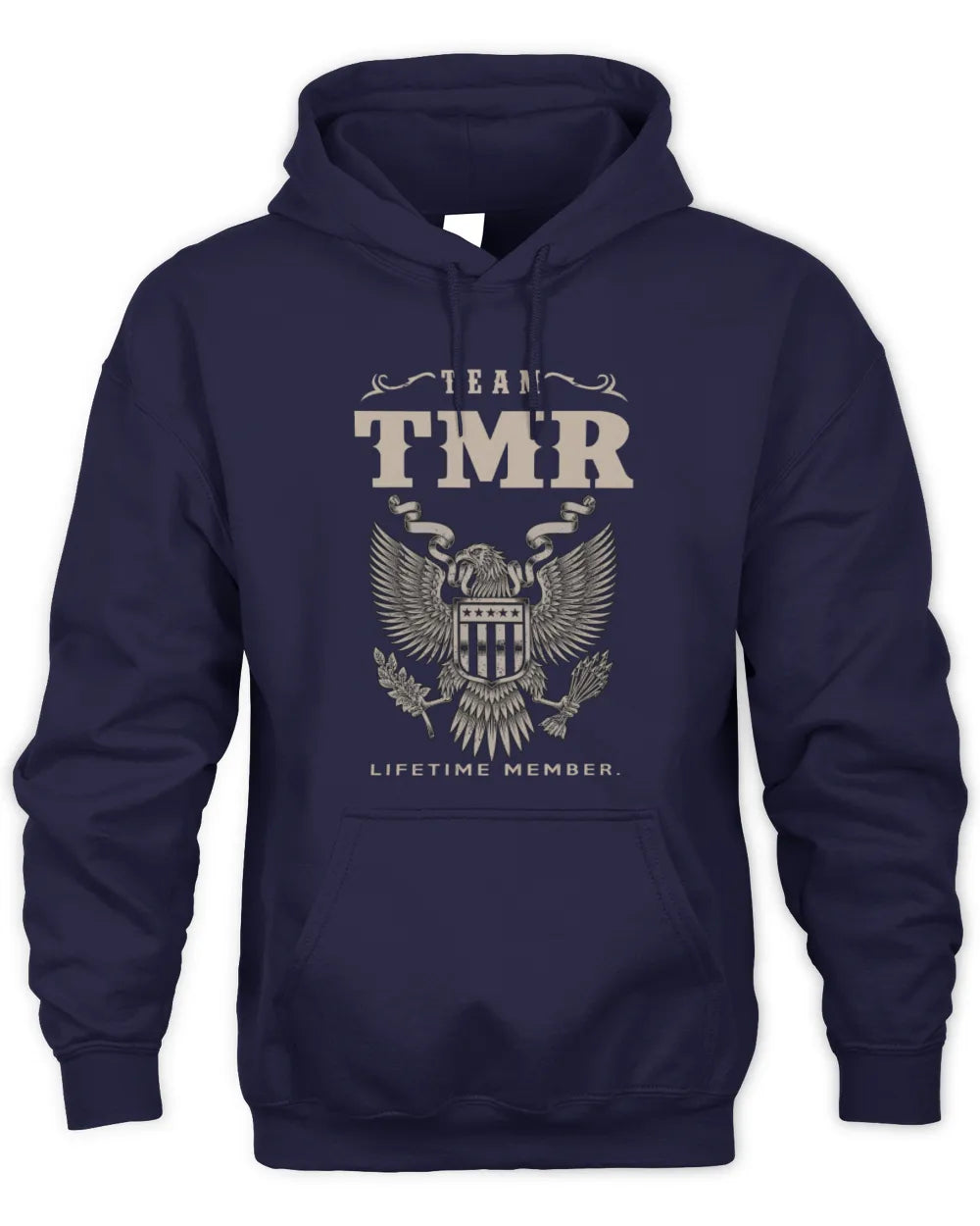 TMR TP06-K82 – Personalized Classic Style Apparel “Team NAME Lifetime Member” - Unisex Hoodie - Navy