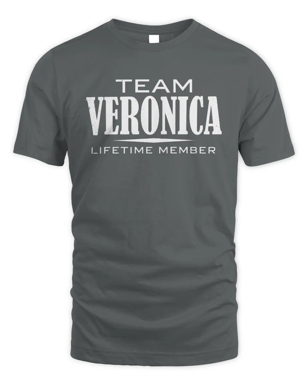 VERONICA BL62-K4-128 - Personalized “Team NAME Lifetime Member” - Unisex Standard T-Shirt - Charcoal
