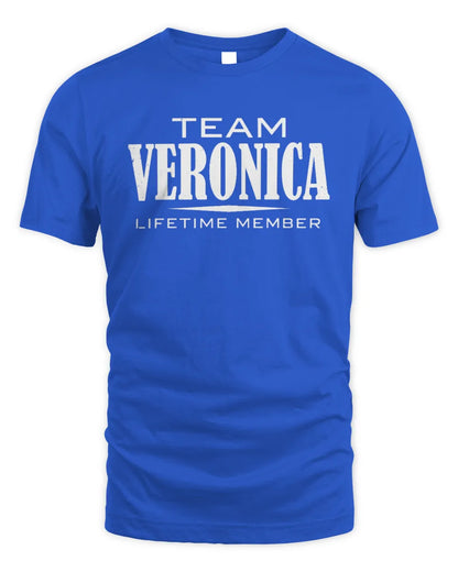 VERONICA BL62-K4-128 - Personalized “Team NAME Lifetime Member” - Unisex Standard T-Shirt - Royal