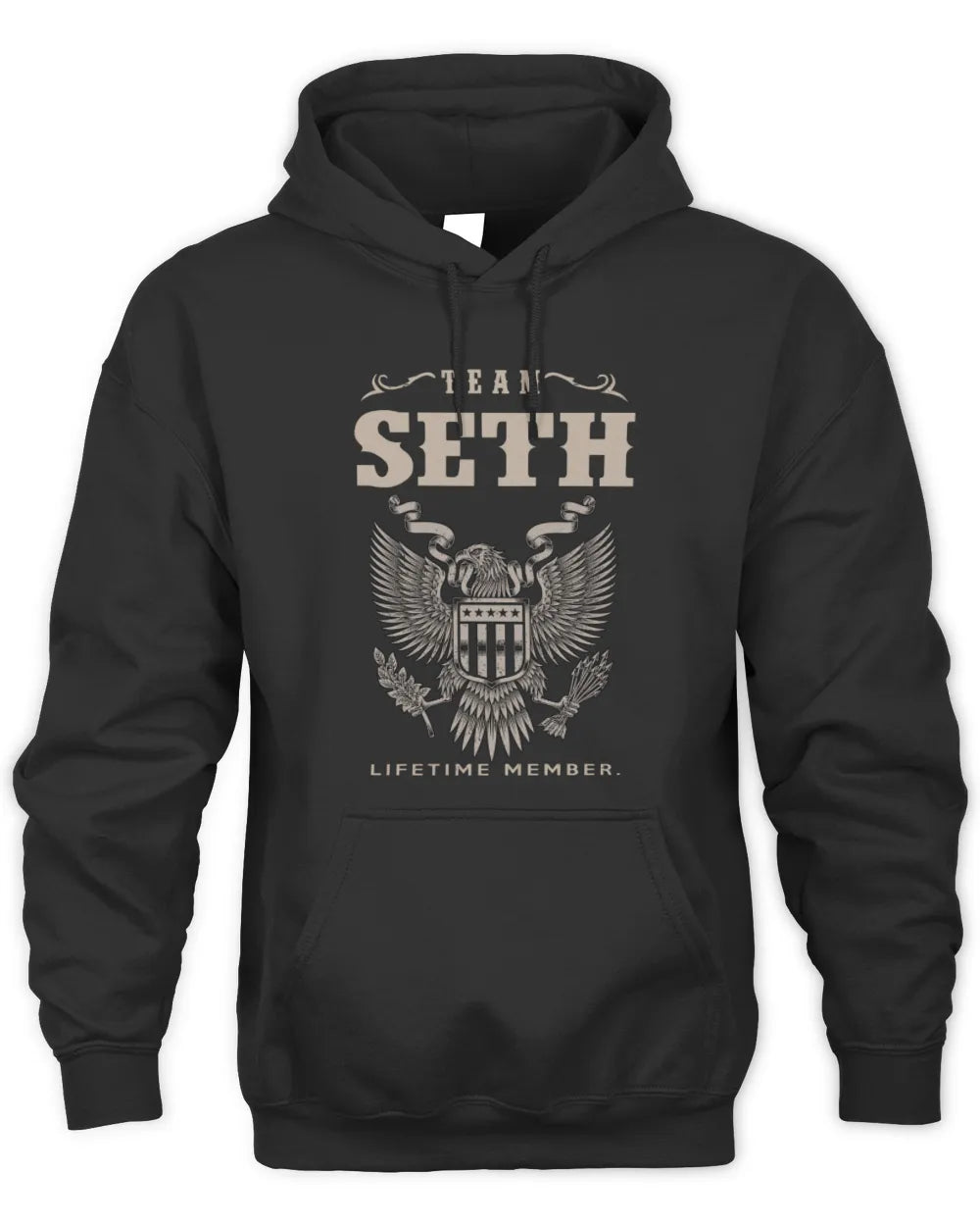 SETH TP06-K82 – Personalized Classic Style Apparel “Team NAME Lifetime Member” - Unisex Hoodie - Black