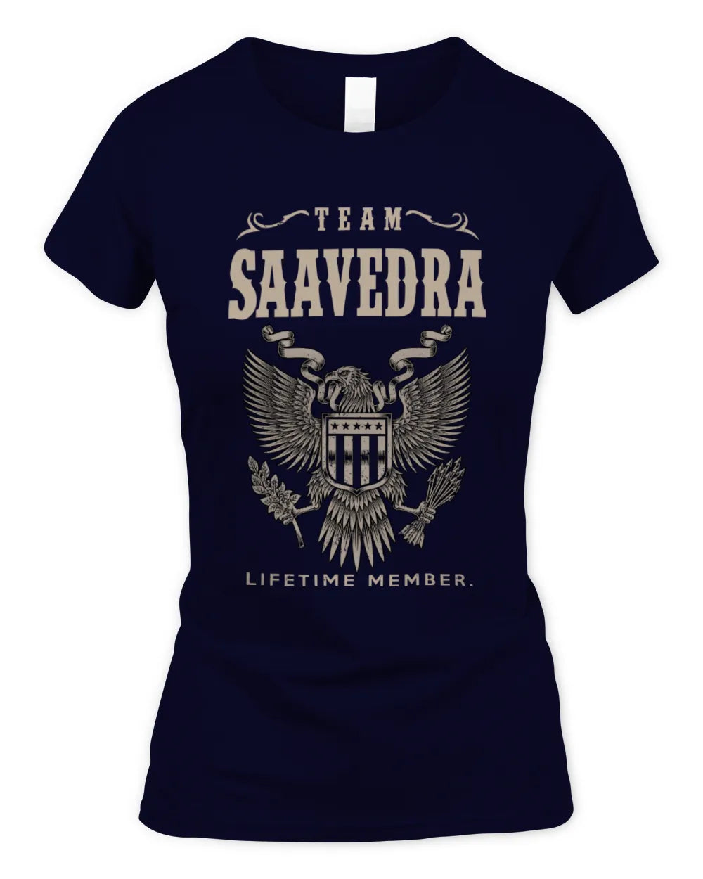 SAAVEDRA TP06-K82 – Personalized Classic Style Apparel “Team NAME Lifetime Member” - Women's Standard T-Shirt - Navy