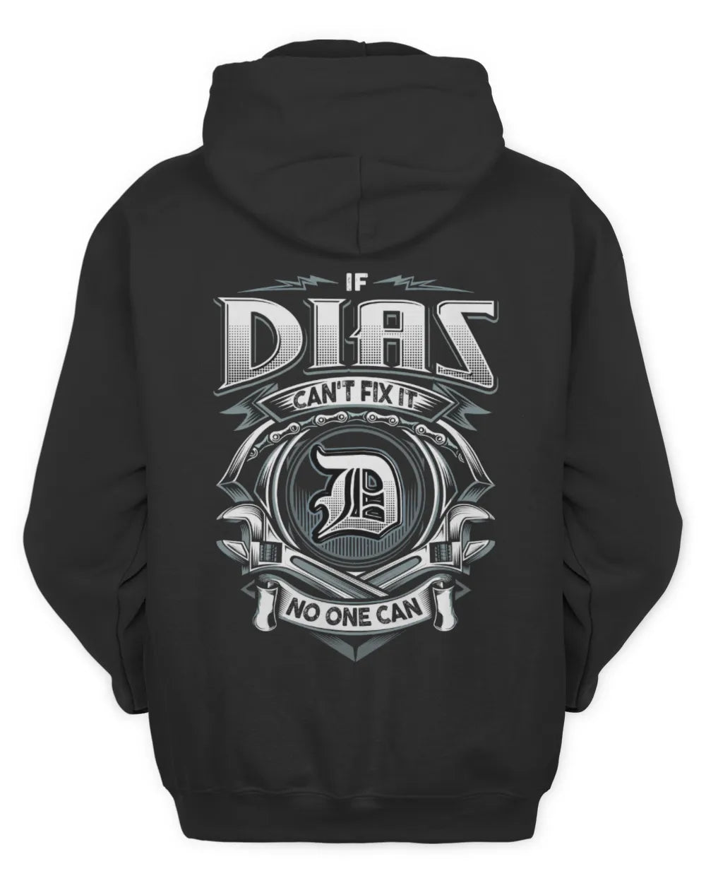 DIAS AP81-K4-626 - Personalized Ahmed Quote Apparel “If Ahmed Can't Fix It, No One Can” - Unisex Hoodie - Black