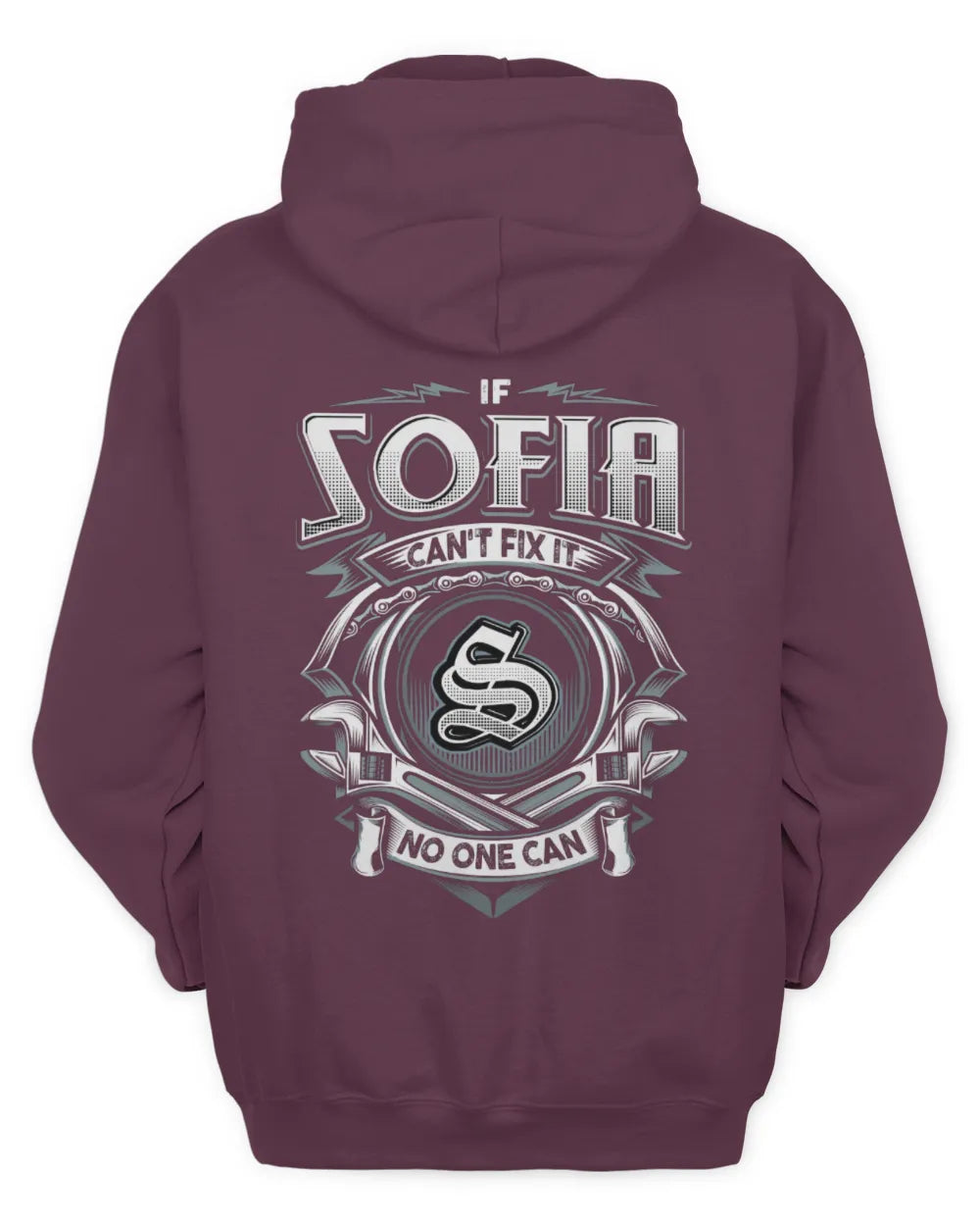 SOFIA AP81-K4-626 - Personalized Ahmed Quote Apparel “If Ahmed Can't Fix It, No One Can” - Unisex Hoodie - Maroon