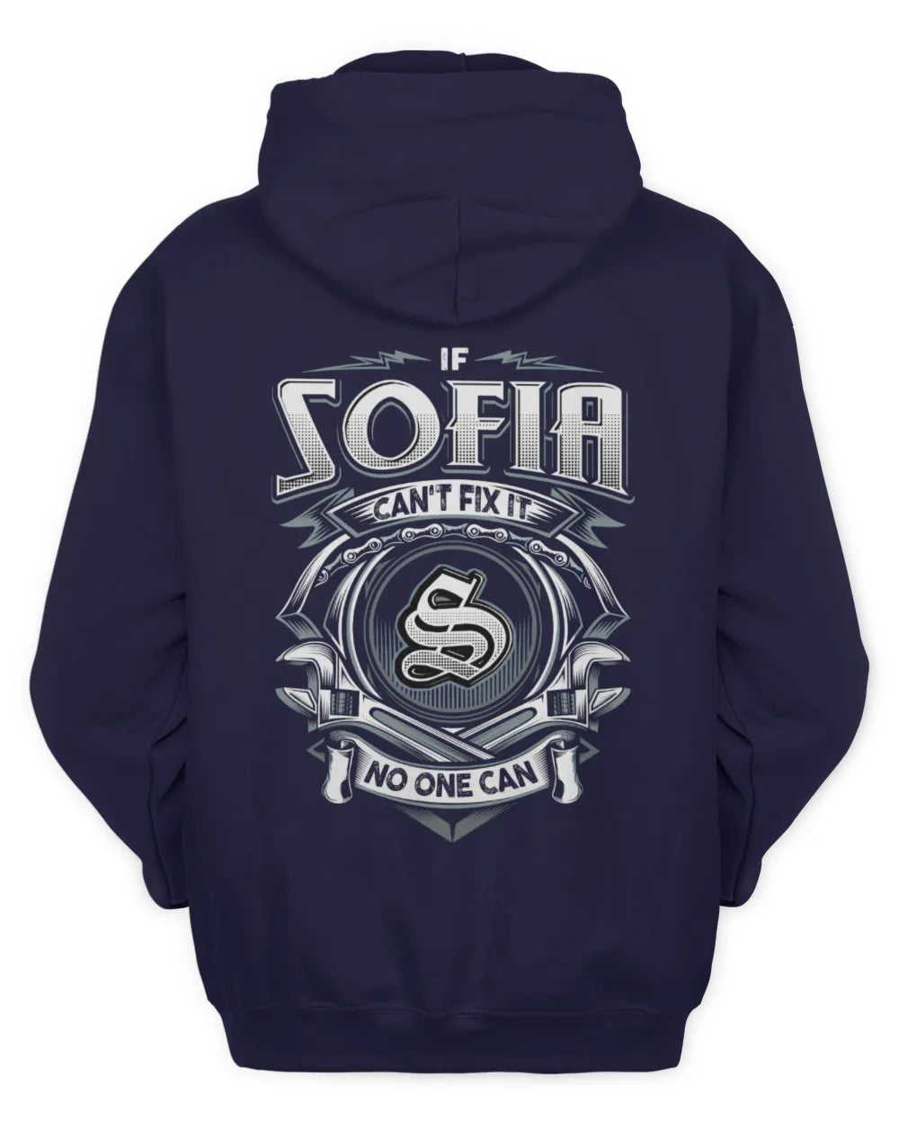 SOFIA AP81-K4-626 - Personalized Ahmed Quote Apparel “If Ahmed Can't Fix It, No One Can” - Unisex Hoodie - Navy
