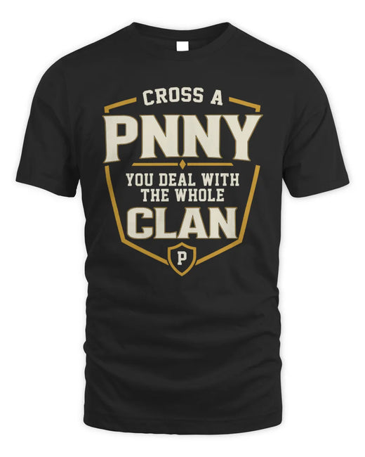 PNNY NT1-K008 Cross A/An NAME, You Deal With the Whole Clan | Personalized Vintage T-Shirt