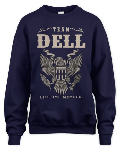 DELL TP06-K82 – Personalized Classic Style Apparel “Team NAME Lifetime Member” - Unisex Sweatshirt - Navy
