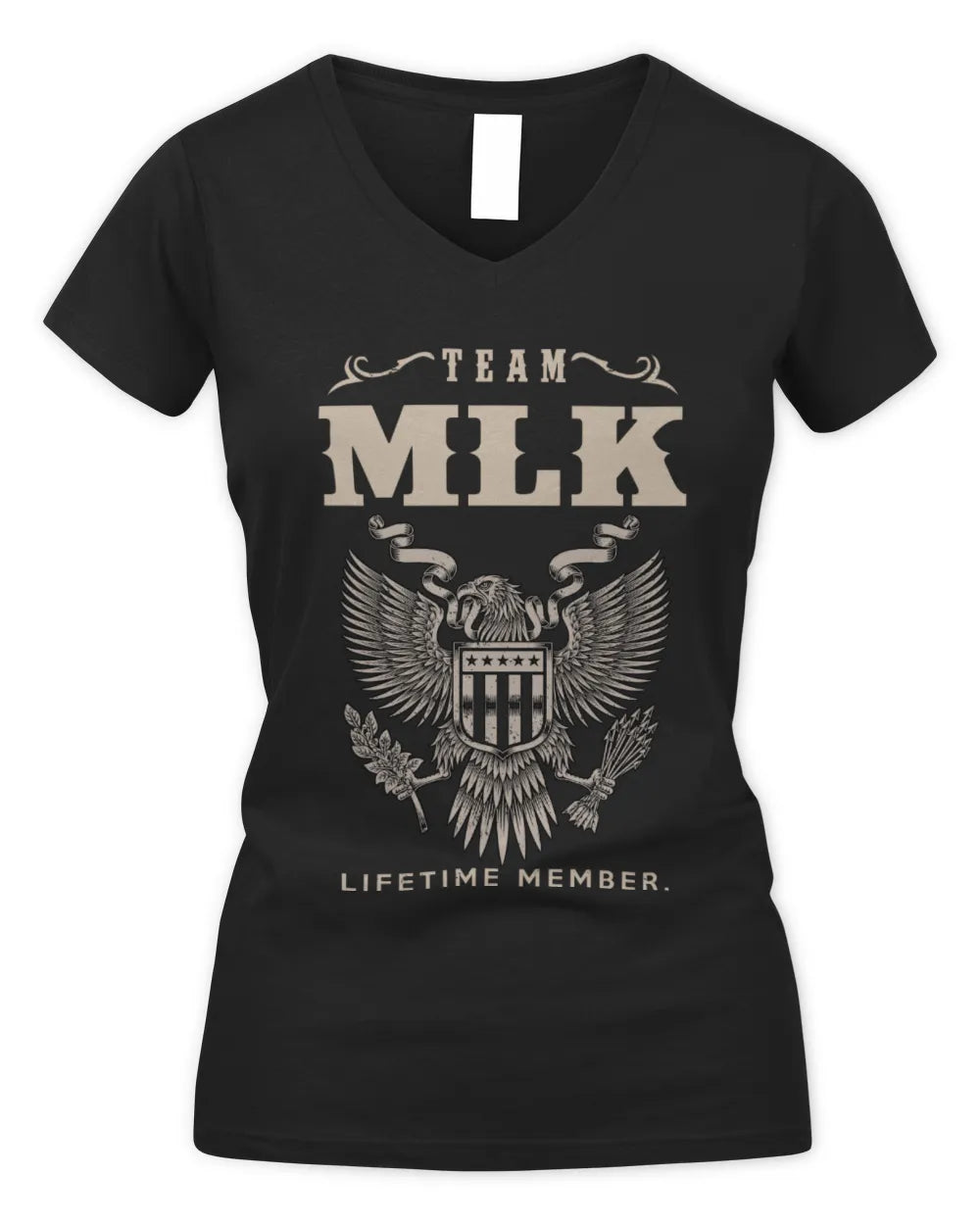MLK TP06-K82 – Personalized Classic Style Apparel “Team NAME Lifetime Member” - Women's V-Neck T-Shirt - Black