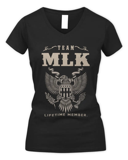 MLK TP06-K82 – Personalized Classic Style Apparel “Team NAME Lifetime Member” - Women's V-Neck T-Shirt - Black