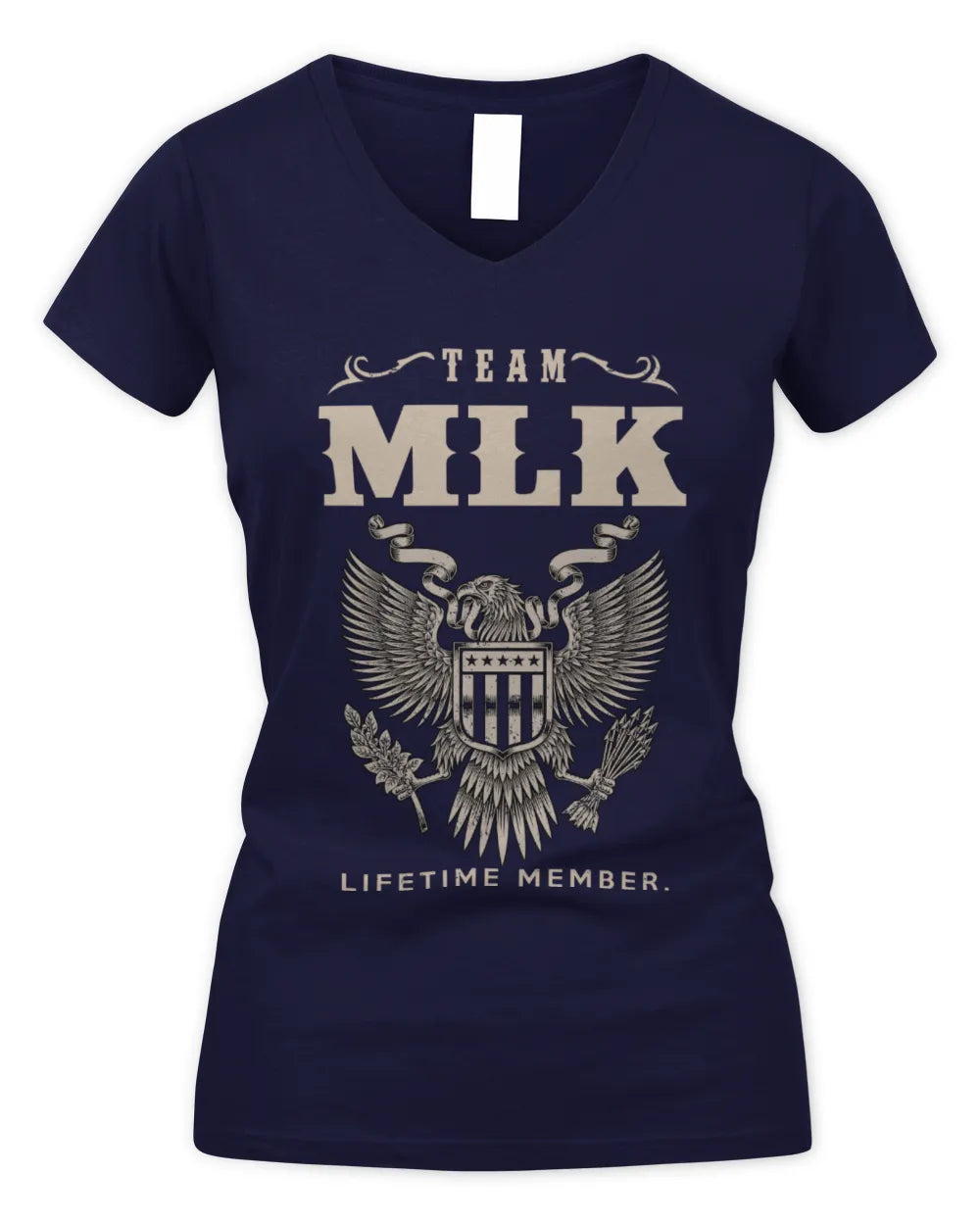 MLK TP06-K82 – Personalized Classic Style Apparel “Team NAME Lifetime Member” - Women's V-Neck T-Shirt - Navy