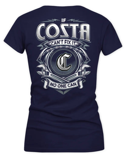 COSTA AP81-K4-626 - Personalized Ahmed Quote Apparel “If Ahmed Can't Fix It, No One Can” - Women's V-Neck T-Shirt - Navy
