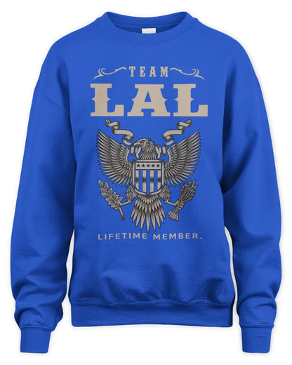 LAL TP06-K82 – Personalized Classic Style Apparel “Team NAME Lifetime Member” - Unisex Sweatshirt - Royal