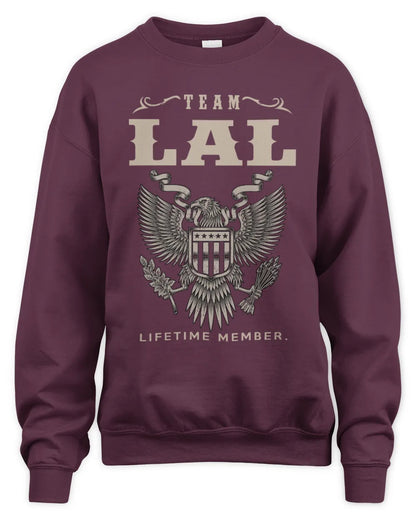 LAL TP06-K82 – Personalized Classic Style Apparel “Team NAME Lifetime Member” - Unisex Sweatshirt - Maroon