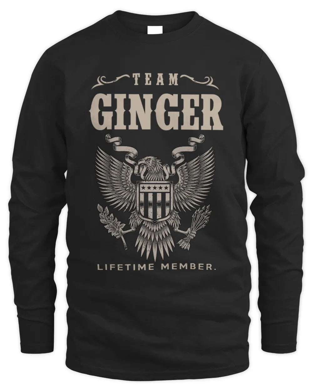 GINGER TP06-K82 – Personalized Classic Style Apparel “Team NAME Lifetime Member” - Men's Long Sleeved T-Shirt - Black