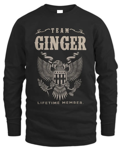 GINGER TP06-K82 – Personalized Classic Style Apparel “Team NAME Lifetime Member” - Men's Long Sleeved T-Shirt - Black