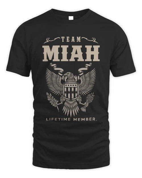 MIAH TP06-K82 – Personalized Classic Style Apparel “Team NAME Lifetime Member” - Unisex Standard T-Shirt - Black