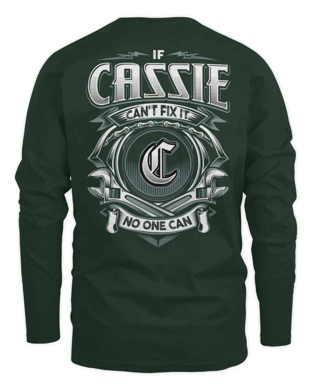 CASSIE AP81-K4-626 - Personalized Ahmed Quote Apparel “If Ahmed Can't Fix It, No One Can” - Men's Long Sleeved T-Shirt - Forest Green