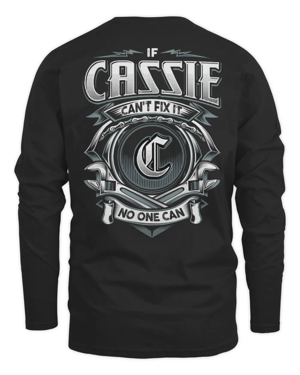 CASSIE AP81-K4-626 - Personalized Ahmed Quote Apparel “If Ahmed Can't Fix It, No One Can” - Men's Long Sleeved T-Shirt - Black