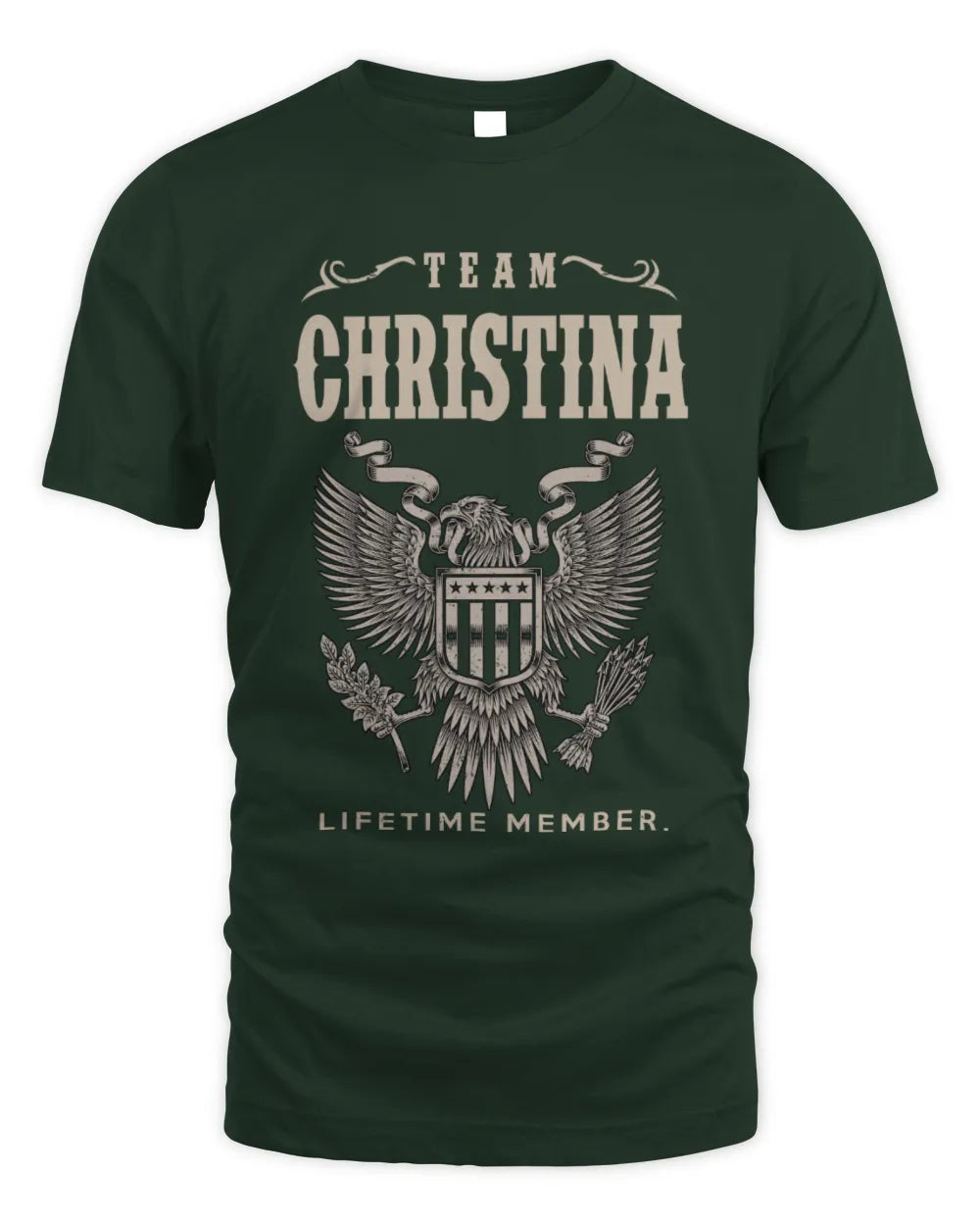 CHRISTINA TP06-K82 – Personalized Classic Style Apparel “Team NAME Lifetime Member” - Unisex Standard T-Shirt - Forest Green