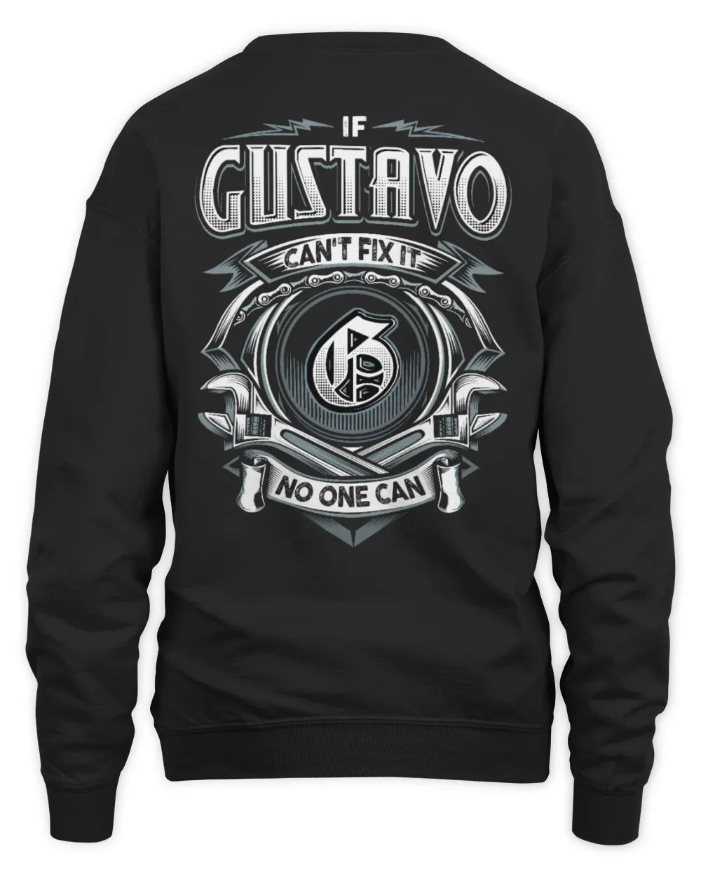 GUSTAVO AP81-K4-626 - Personalized Ahmed Quote Apparel “If Ahmed Can't Fix It, No One Can” - Unisex Sweatshirt - Black