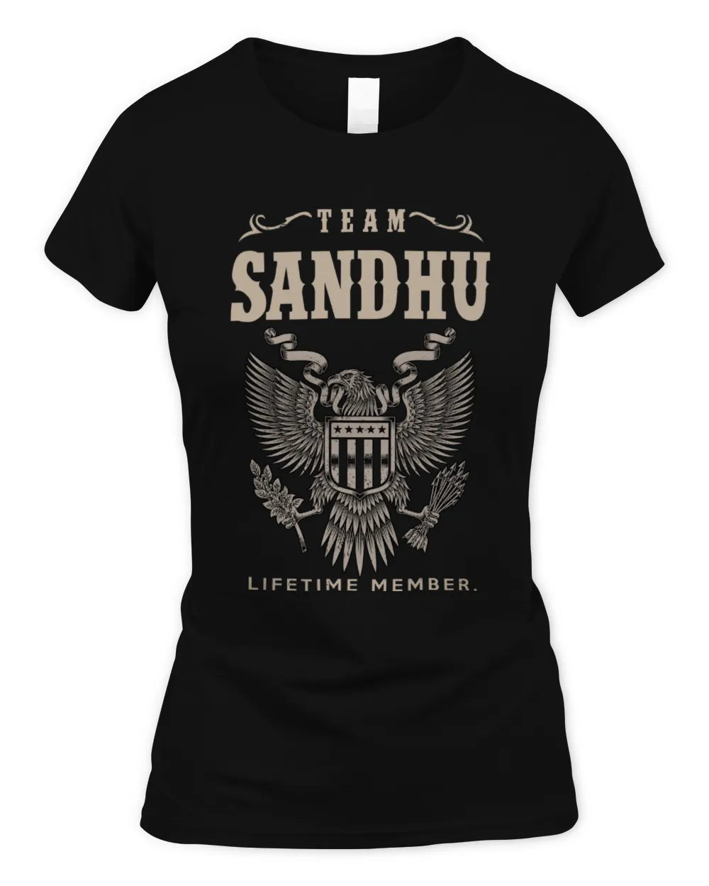 SANDHU TP06-K82 – Personalized Classic Style Apparel “Team NAME Lifetime Member” - Women's Standard T-Shirt - Black